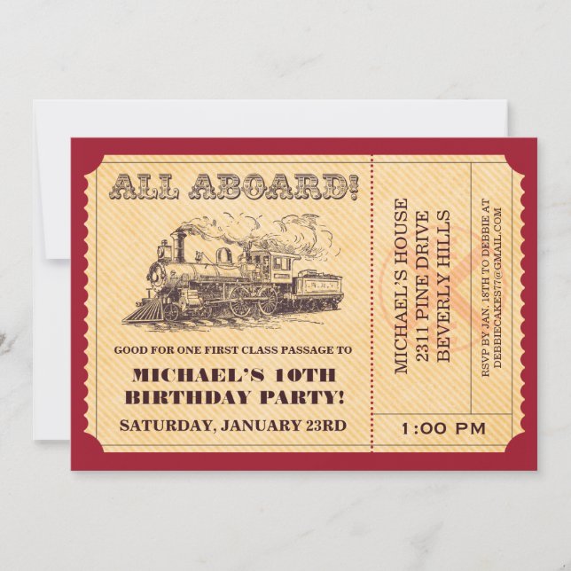 Convites aos bilhetes de comboio (Frente)