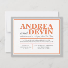 Convites APENAS para Recepção de Casamento Cinza e