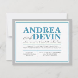 Convites apenas para recepção de casamento Gray & 