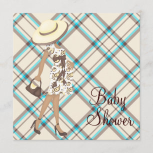 Convites azuis do chá de fraldas da cerceta de