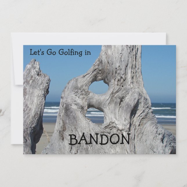Convites Banda de Golfe Bandon Oregon Praia Driftw (Frente)