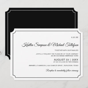 Convites Básicos de Casamento Elegante de Fronteir