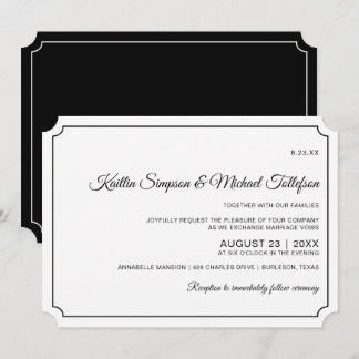 Convites Básicos de Casamento Elegante de Fronteir