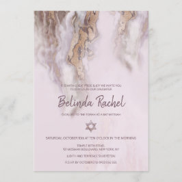 Convites Bat Mitzvah| Rosa Dourado