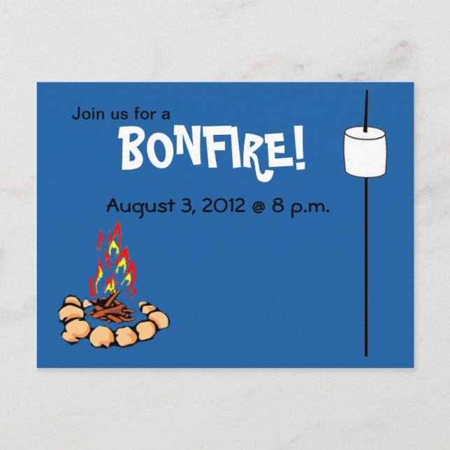 Convites BONFIRE & marshmallow (Frente)