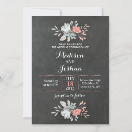 Convites bonito para Casamento de Chalkboard Flora