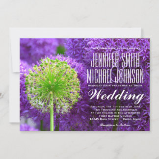 Convites bonito para Casamento de Flores Roxas e V