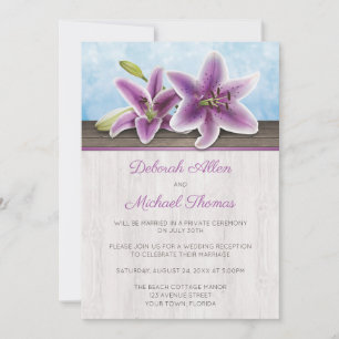 Convites Bonito para Recepção de Lily Roxo Apena