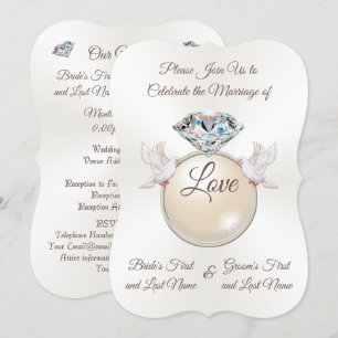 Convites bonitos do casamento do pássaro do amor