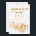 Convites Canecas de Cerveja Cheers<br><div class="desc">Convide amigos para celebrar os últimos dias de solteiro com este convite desenhado à mão, aquarela. (Desenhado por Freepik). O cartão é fácil de personalizar com sua redação, fonte e cor da fonte.Não é exatamente o que você está procurando? Todos os nossos produtos podem ser personalizados para atender às suas...</div>