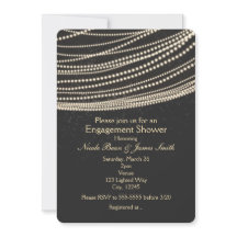 Convites Céu Noturno Escuro Preto & Luzes de Corda