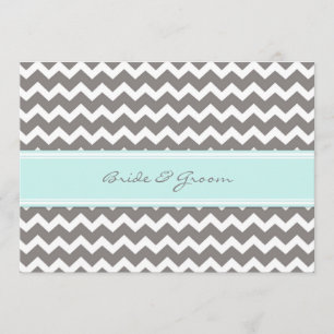 Convites Chevron azul cinzento do casamento