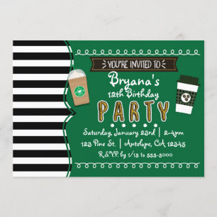 Convites Chic Festa de Aniversário Frap Coffee