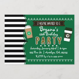 Convites Chic para Festa de Aniversário Frap Coffe