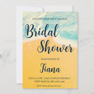 convites clássicos de chá de casamento náutico ânc