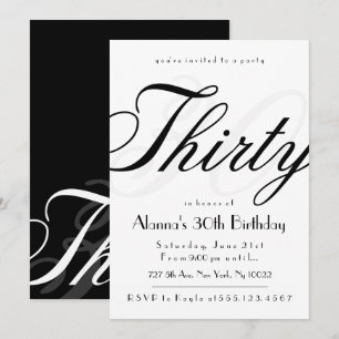 Convites Classy aniversário de 30 anos