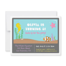 Convites Coloridos de Aniversário Infantil para Aq