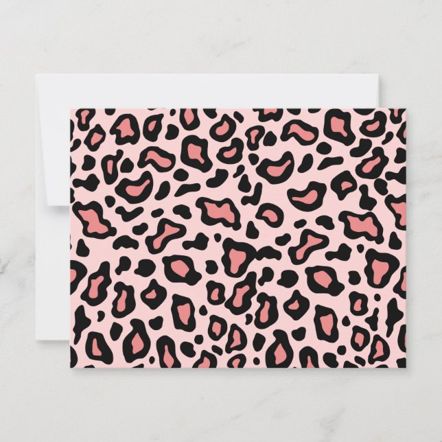 Convites com Estampa de Leopardo Rosa (Frente)