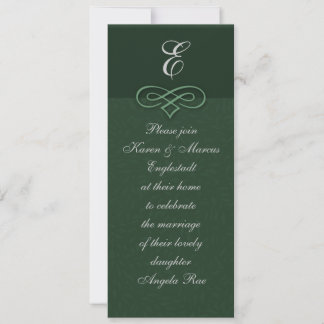 Convites com Monograma Verde Elegante