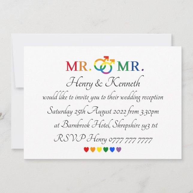 Convites - Convite de Casamento para Sr & Sr (Frente)