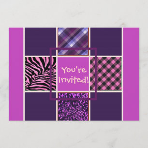 Convites cor-de-rosa do aniversário da mistura do