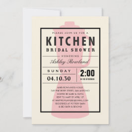 Convites cor-de-rosa do chá da cozinha do