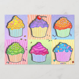 Convites - cupcakes do pop art