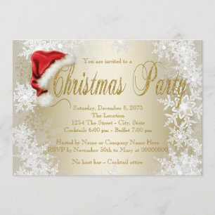 Convites da festa de Natal do chapéu do papai noel