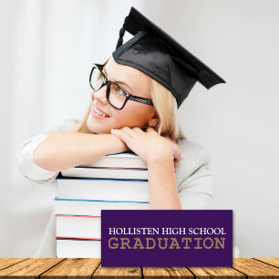 Convites da Parte de Anúncio de Graduação [Roxo]