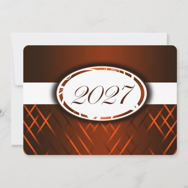 Convites da Turma de 2027 Laranja e Branco (Frente)