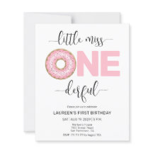 Convites de 1º Aniversário Pink Sweet Little MIss