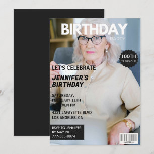 convites de 100 anos de idade para a capa da revis
