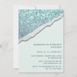 Convites de 15 anos elegantes Glam Glitter