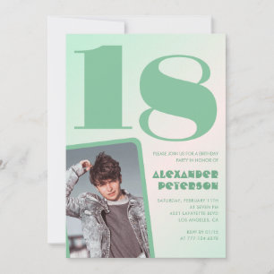 Convites de 18 anos gradiente verde Menino Foto