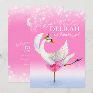 Convites de 2º aniversário do ballet do lago do ci