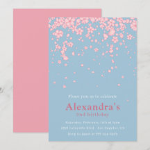 Convites de 2º aniversário elegantes Floral Rosa