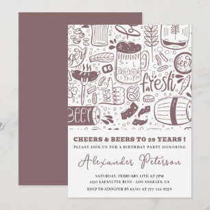Convites de 29 anos Men Beer Vintage