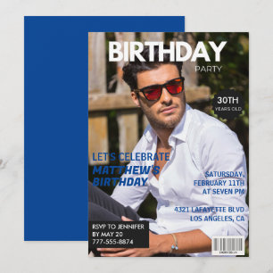 convites de 30º aniversário Homens Capa de Revista