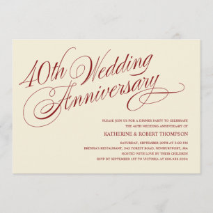 Convites de 40º Aniversário de Casamento