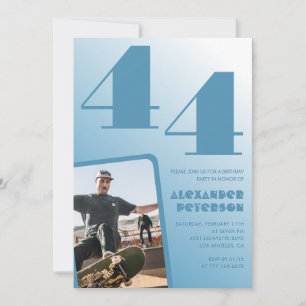 Convites de 44 de gradiente azul Men Foto