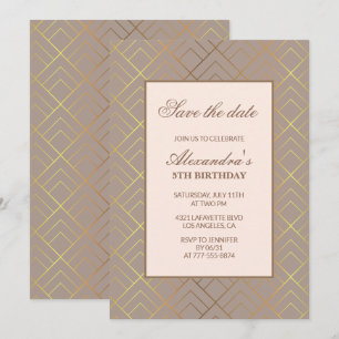 Convites de 5º aniversário elegantes Salve a data 