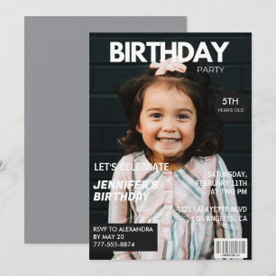 convites de 5º aniversário para ela Capa de Revist