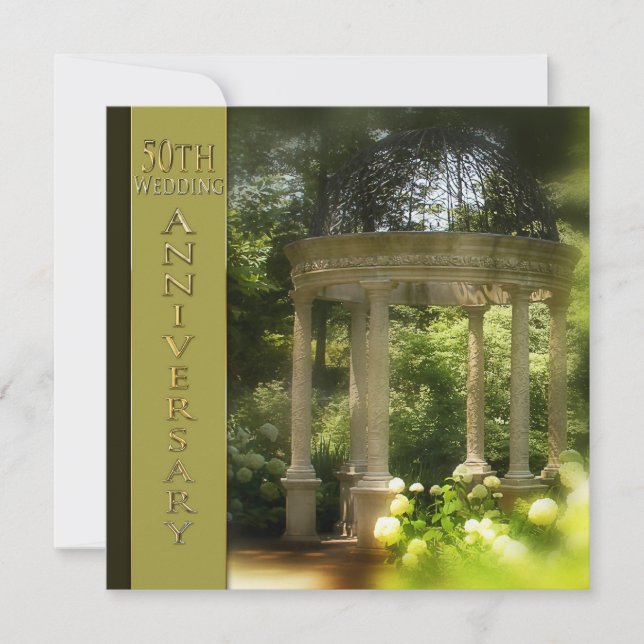 Convites de 50º Aniversário de Casamento - Gazebo (Frente)