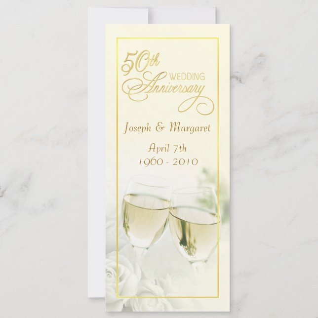 Convites de 50º Aniversário de Casamento - Marfim  (Frente)