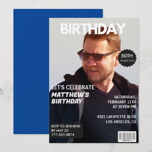 convites de 50º aniversário Homem Capa de Revista