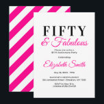 Convites de 50 Anos de Idade 50 e Fabuloso Elegant<br><div class="desc">Cinquenta e Fabuloso,  um design sofisticado em rosa quente,  uma ótima maneira de celebrar um aniversário de 50 anos com estilo</div>