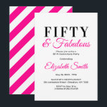 Convites de 50 Anos de Idade 50 e Fabuloso Elegant<br><div class="desc">Cinquenta e Fabuloso, um design sofisticado em rosa quente, uma ótima maneira de celebrar um aniversário de 50 anos com estilo</div>