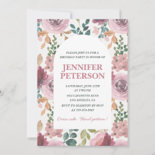 Convites de 6º aniversário elegantes Floral Boho