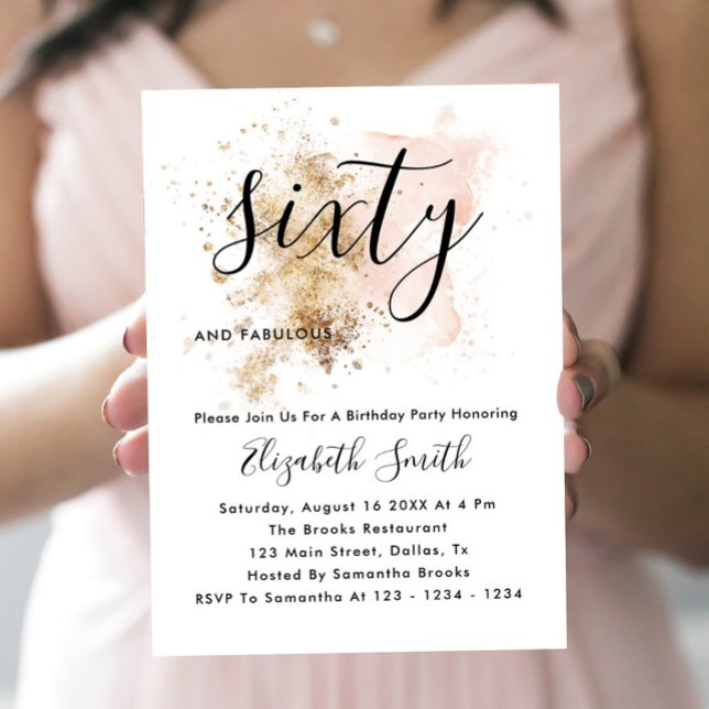 Convites De 60 Anos, Rosa E Dourados (Criador carregado)