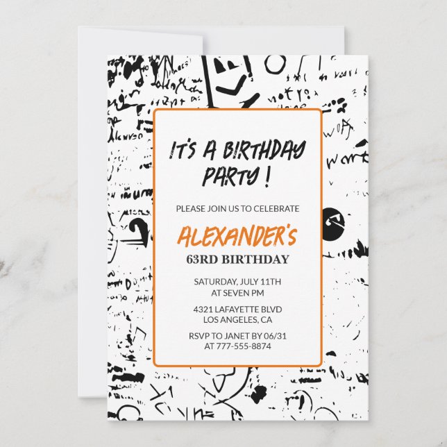 Convites de 63 anos Pintura do Partido Grafite Mas (Frente)